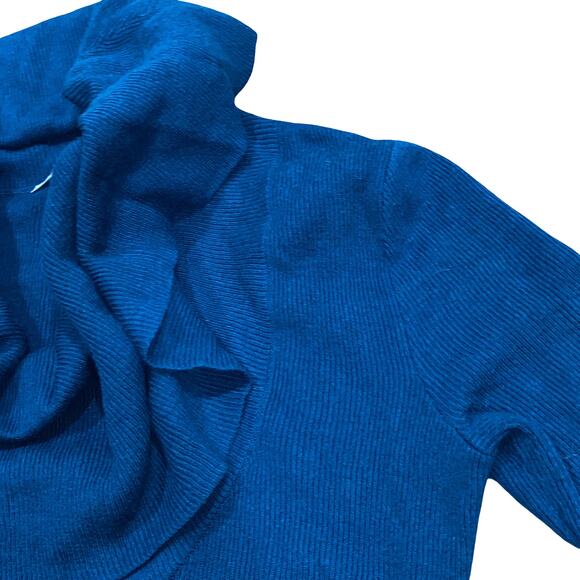 T TAHARI Women's Long Sleeve Cowl Neck Sweater Blue Size XS Petite - Picture 9 of 9